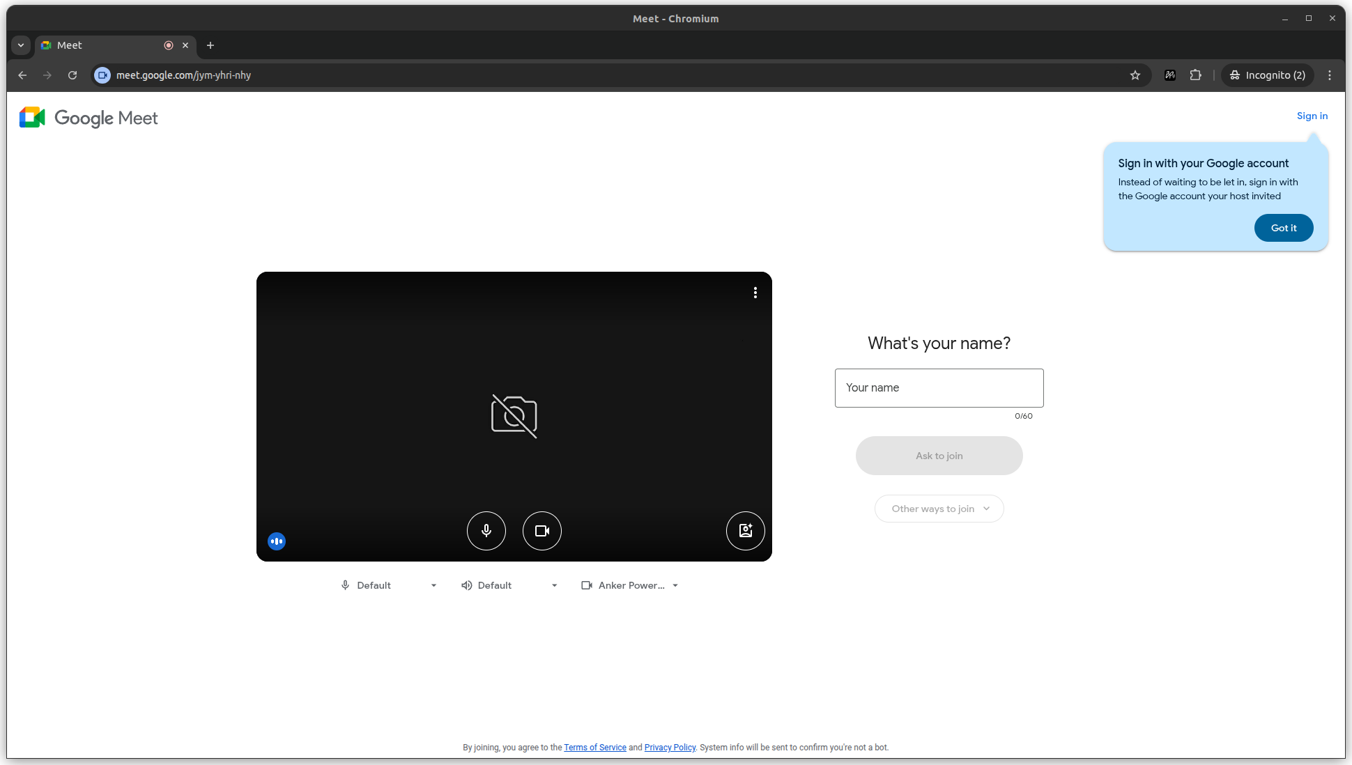 Visit Google Meet