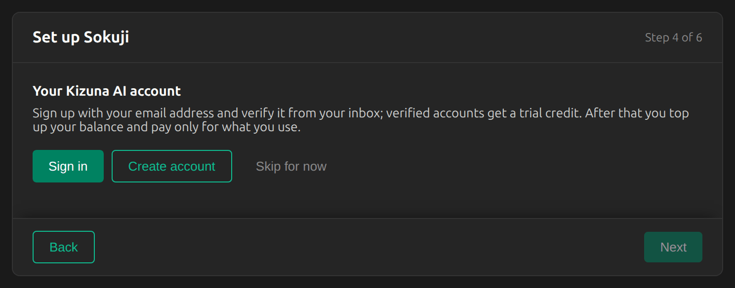 Sign in or create an account