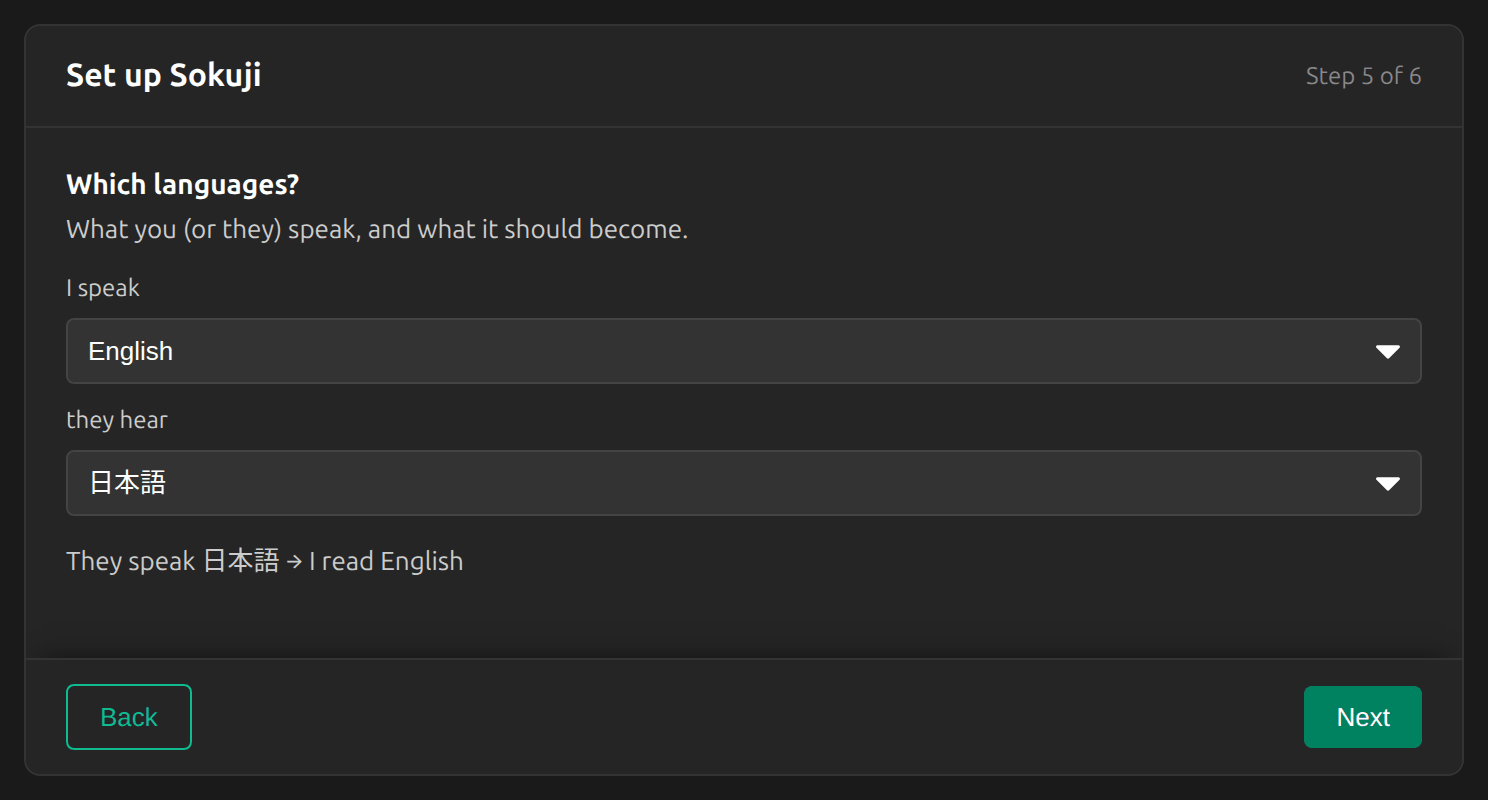 Choose your languages