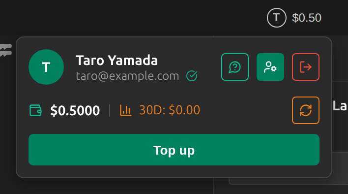 Check your balance and top up