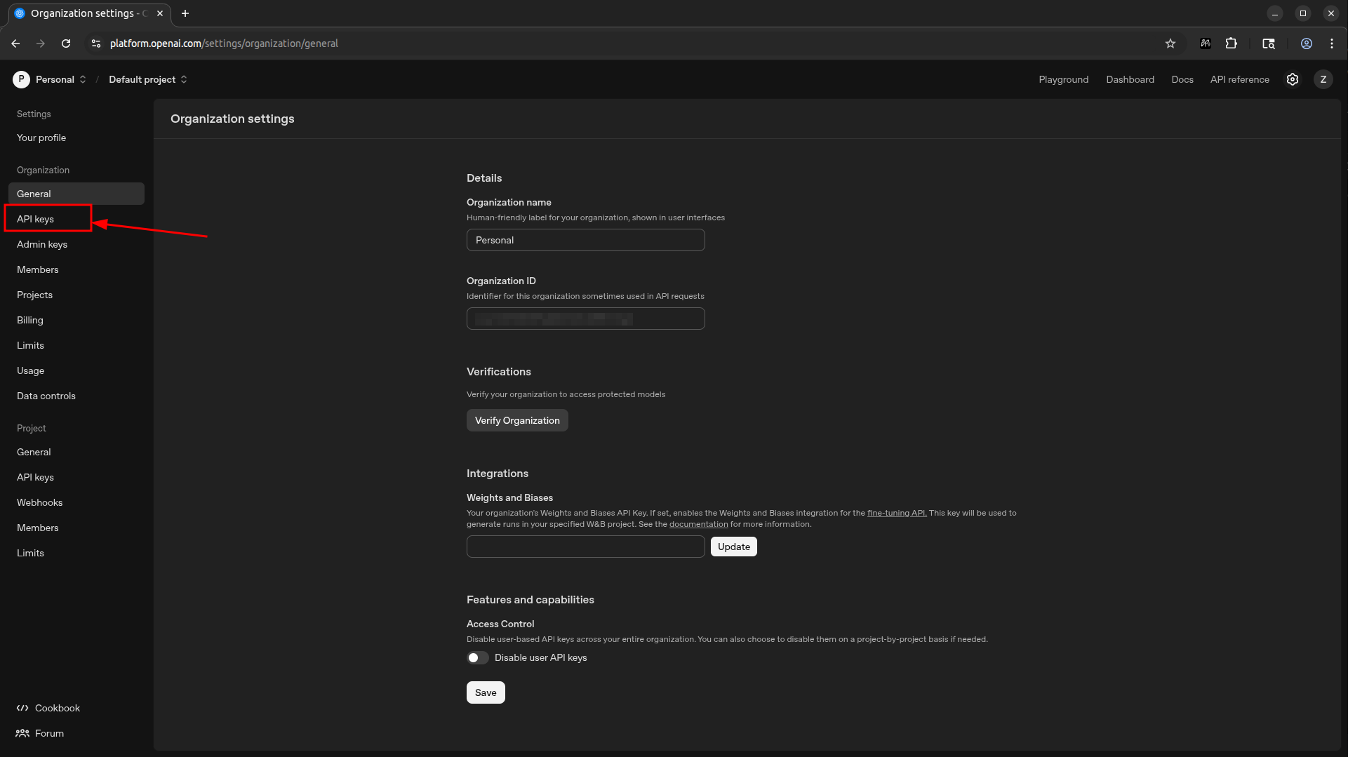 Generate API Key