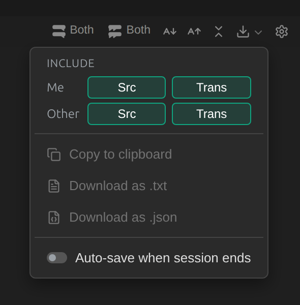 Save the transcript