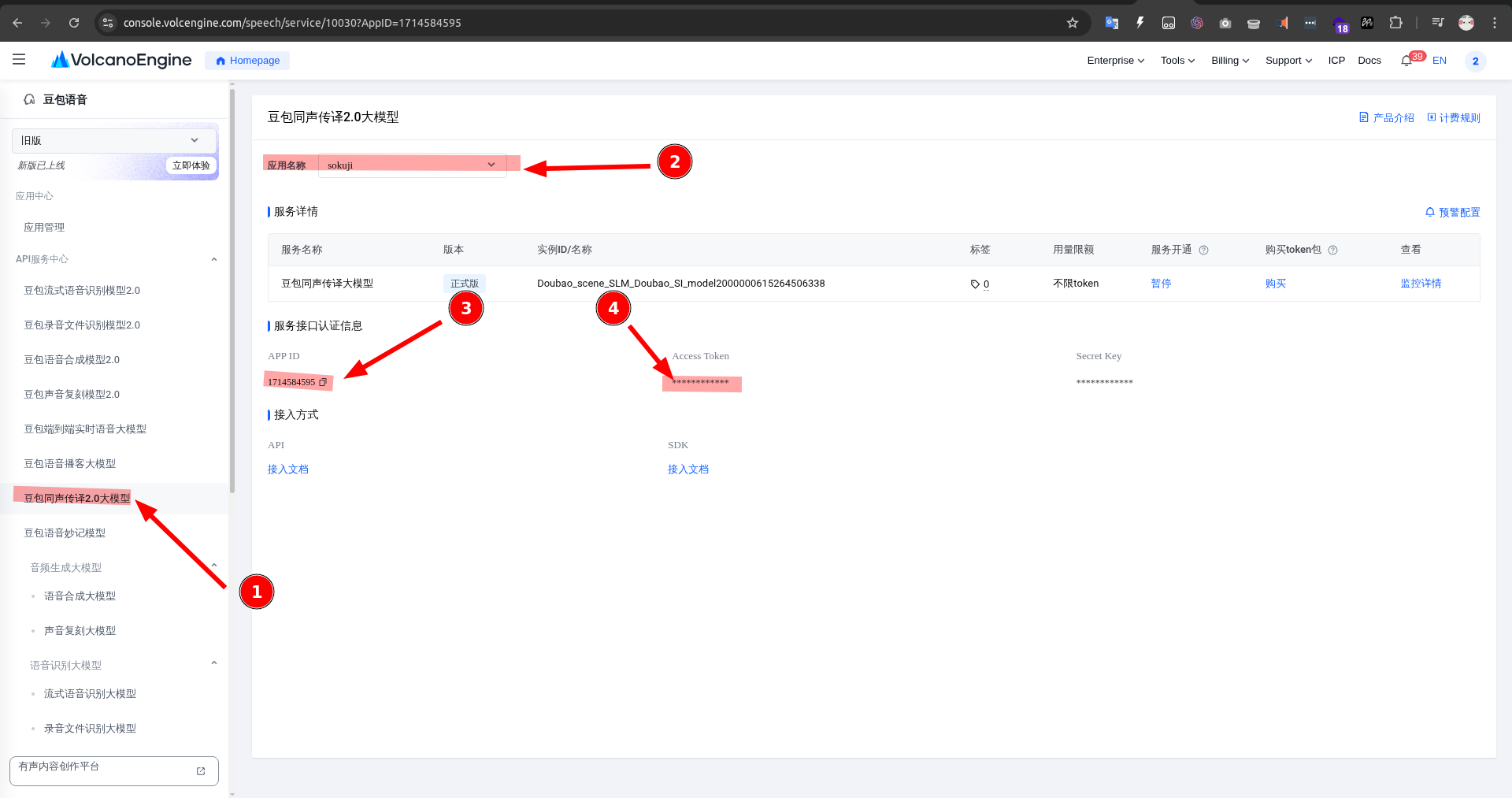 APP ID and Access Token