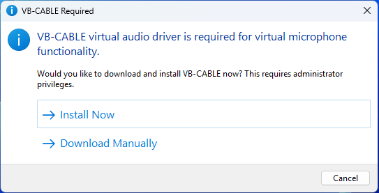 VB-CABLE installation prompt